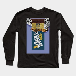 Willy Wonka Bar Golden Ticket Illustration purple Long Sleeve T-Shirt